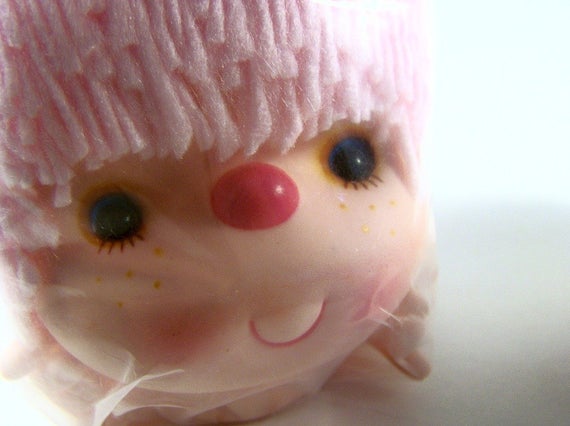 Vintage 3 1/4\" Small Yarn Doll Head